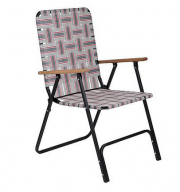 Bo-Camp Urban Outdoor Lawn stoel Preston Grijs/Rood