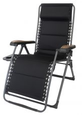 Eurotrail Majestic Relaxstoel 3D Mesh Campingstoel Zwart