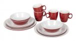 Bo-Camp Servies Two-tone 16-Delig Rood